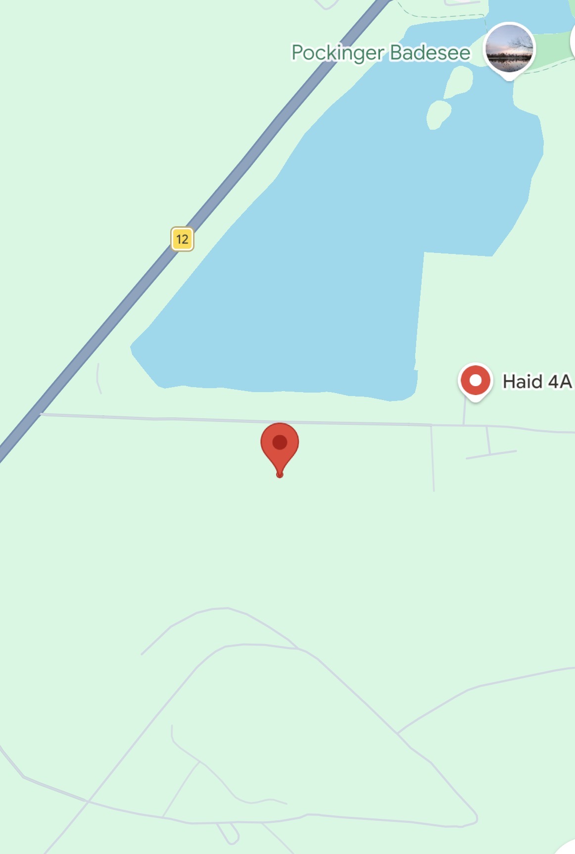 Kartenausschnitt des Projektstandorts Pocking 2 südlich des Pockinger Badesees bei Haid 4A